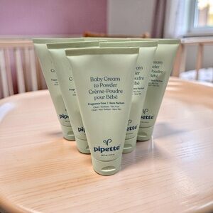 2 Pack Pipette Baby Cream to Powder Talc-Free Baby Powder 3oz ea Fragrance Free